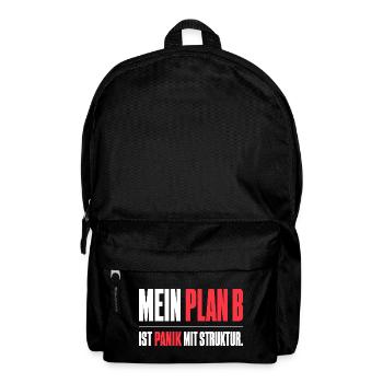 Mein Plan B - Rucksack - Schwarz - Vorne
