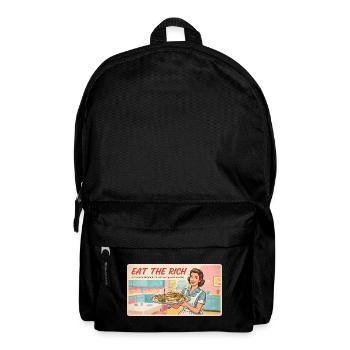Eat the Rich – Retro-Satire - Rucksack - Schwarz - Vorne
