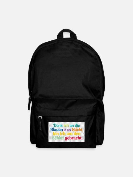 Bunte Nachtgedanken Schlafzitat - Rucksack - Schwarz