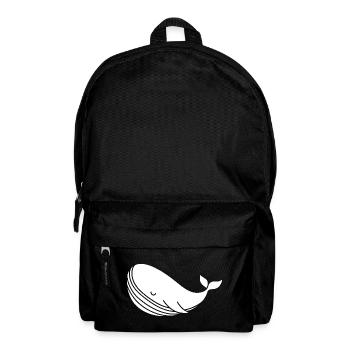 Wal Silhouette minimalistisches Meeresmotiv - Rucksack - Schwarz - Vorne