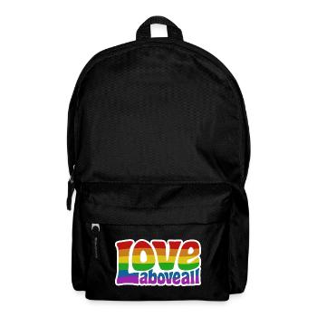 Love Above All | Rainbow Pride Design - Backpack - black - Front