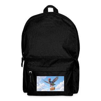 Cute Flying Postal Pigeon Delivering Package - Backpack - black - Front