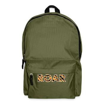 ROAR roar lettering tiger pattern stripes - Backpack - olive green - Front