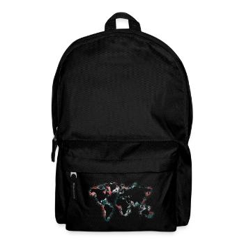 Weltkarte - Rucksack - Schwarz - Vorne