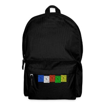 Nepal,Gebetsfahnen - Rucksack - Schwarz - Vorne