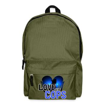Love Police Policeman Saying Profession - Backpack - olive green - Front