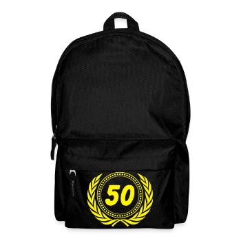 50.Geburtstag , 50 Jubiläum Lorbeerkranz ...(25) - Rucksack - Schwarz - Vorne