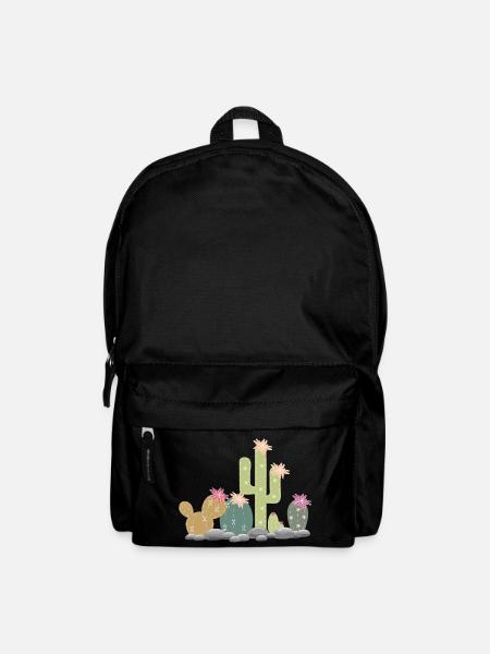 Kakteen Steingarten mit unterschiedlichen Kakteen - Rucksack - Schwarz