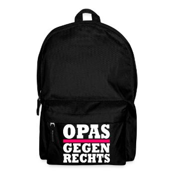 Opas gegen rechts - Rucksack - Schwarz - Vorne
