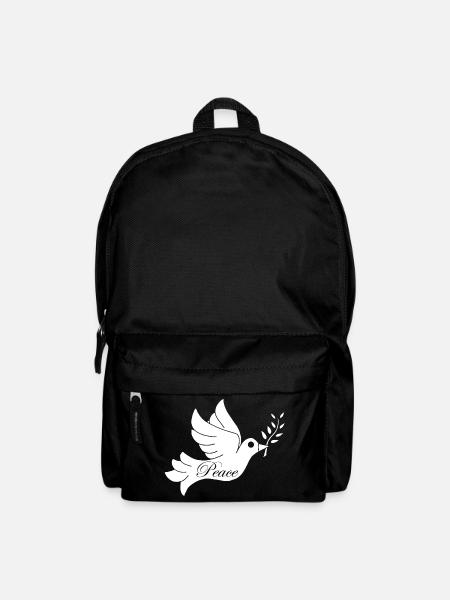Oiseau blanc de la paix - Sac à dos - noir