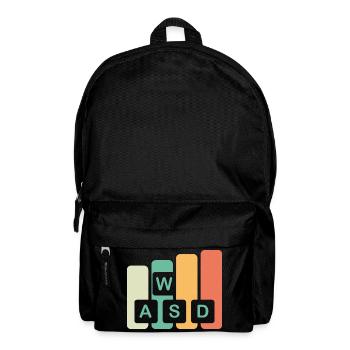 keys wasd gaming gift retro gamer icon Logo icon - Backpack - black - Front