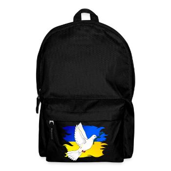 Ukraine Flagge in Landesfarben und Friedenstaube - Rucksack - Schwarz - Vorne