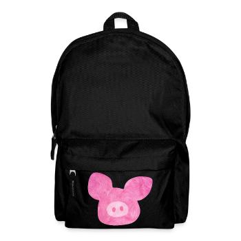 Pig Head Fur Good Luck Pink Farm Organic Nature - Backpack - black - Front