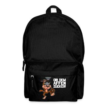Gib dem Affen Zucker Spruch - Rucksack - Schwarz - Vorne