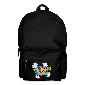 Turin Turin Turin Italie City Font Pop Art Comic - Sac à dos - noir - Devant