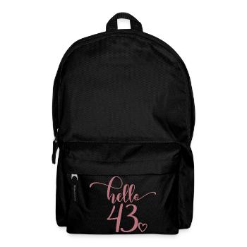 Hello 43 - Cute 43rd Birthday Gift For Women - Backpack - black - Front