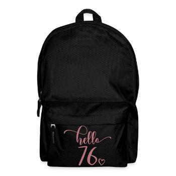 Hello 76 - Cute 76th Birthday Gift, 76 Years Old - Backpack - black - Front