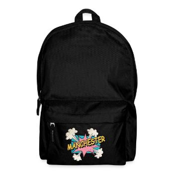 Manchester Angleterre UK City Font Pop Art Comic - Sac à dos - noir - Devant