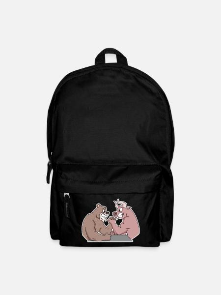Bulle und Bär Armwrestler Armdrücken - Rucksack - Schwarz