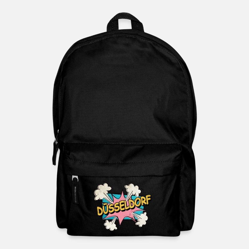 Düsseldorf Deutschland Stadt Schrift Pop Art Comic - Rucksack - Schwarz