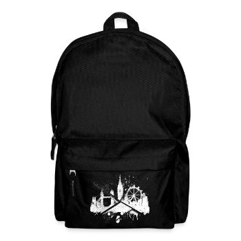 London England UK City Skyline Grunge Splash - Backpack - black - Front