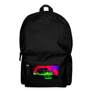 Neon Abstract Retro Car Design Coop Artist BiBi - Rucksack - Schwarz - Vorne