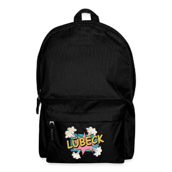 Lübeck Germany City Font Pop Art Comic - Backpack - black - Front