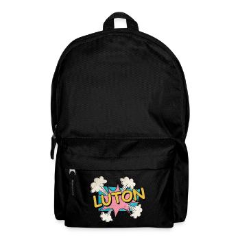 Luton Angleterre UK City Font Pop Art Comic - Sac à dos - noir - Devant