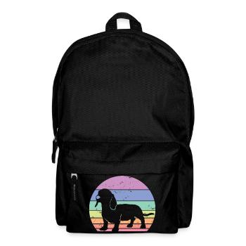 Rétro Teckel Silhouette - Cadeau Amoureux des Chiens - Sac à dos - noir - Devant