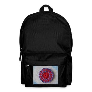 A mandala crocheted from yarn - by Lillrose - Backpack - black - Front