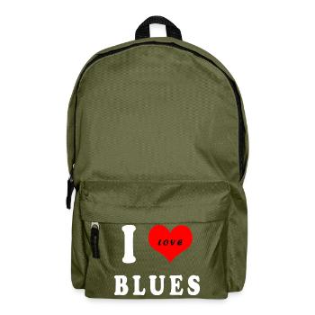 Ich liebe Blues - Rucksack - Olivgrün - Vorne
