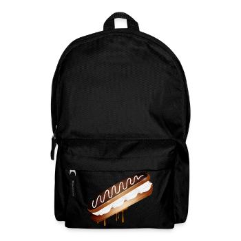 Illustration eines gefüllten Eclairs mit Sahne - Rucksack - Schwarz - Vorne