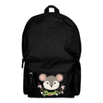 Zauberhafte süße Maus mit zartem Grün im Frühling - Rucksack - Schwarz - Vorne