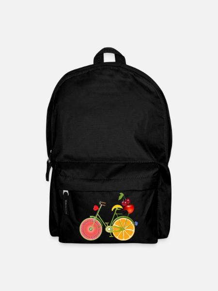 drôle de vélo vert fruité décoré - Sac à dos - noir