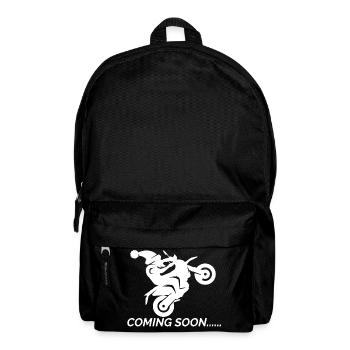 Santa Coming Soon Santa Claus Motorcycle Wheelie - Backpack - black - Front