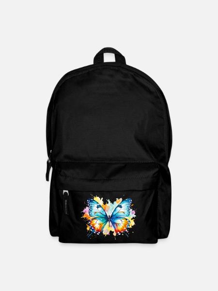 Schmetterling Bunt Farbenfroh Schön Kunst Natur - Rucksack - Schwarz