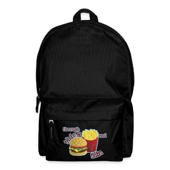 Burger with fries - Backpack - black - Front