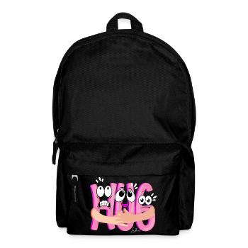 Pink Cartoon Kuscheln - Humorvoll - Rucksack - Schwarz - Vorne