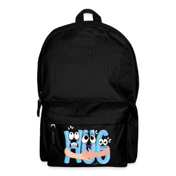 Câlin cartoon bleu - humoristique - Sac à dos - noir - Devant