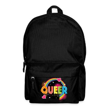 Coloré Queer Typo Mois de la fierté Égalité des droits LGBTQ - Sac à dos - noir - Devant