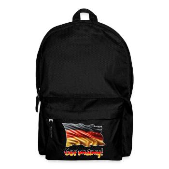 German flag with Germany lettering - Backpack - black - Front