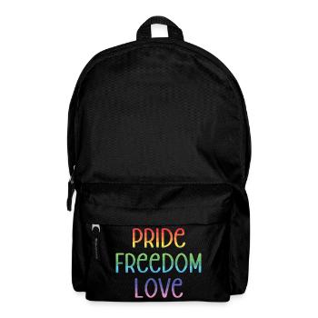 LGBT Pride Month - Peace. Freedom. Love. - Backpack - black - Front