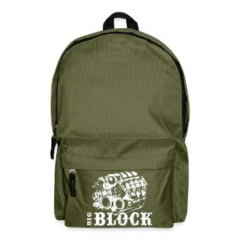 V8 Bigblock Moteur Musclecar Icône Illustration - Sac à dos - vert olive - Devant