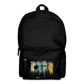 Retro Mond & Wald Design – Free Schriftzug & Natur - Rucksack - Schwarz - Vorne