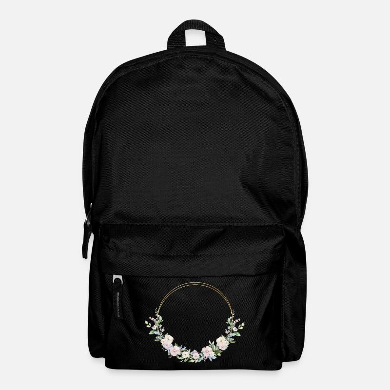 Frühlings-Kranz- personalisierbar - Rucksack - Schwarz