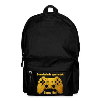 Einschulung - Game on - Spielkonsole - goldfarben - Rucksack - Schwarz - Vorne