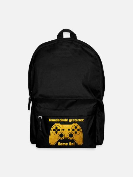 Einschulung - Game on - Spielkonsole - goldfarben - Rucksack - Schwarz
