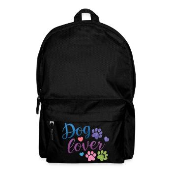 Dog Lover Watercolor Paw Print - Backpack - black - Front