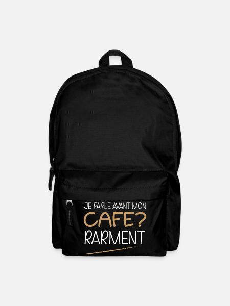 Citation humoristique café - Sac à dos - noir