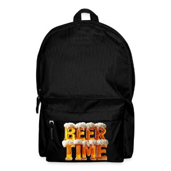Beer Time – 3D Bierglas-Buchstaben mit Schaum - Rucksack - Schwarz - Vorne